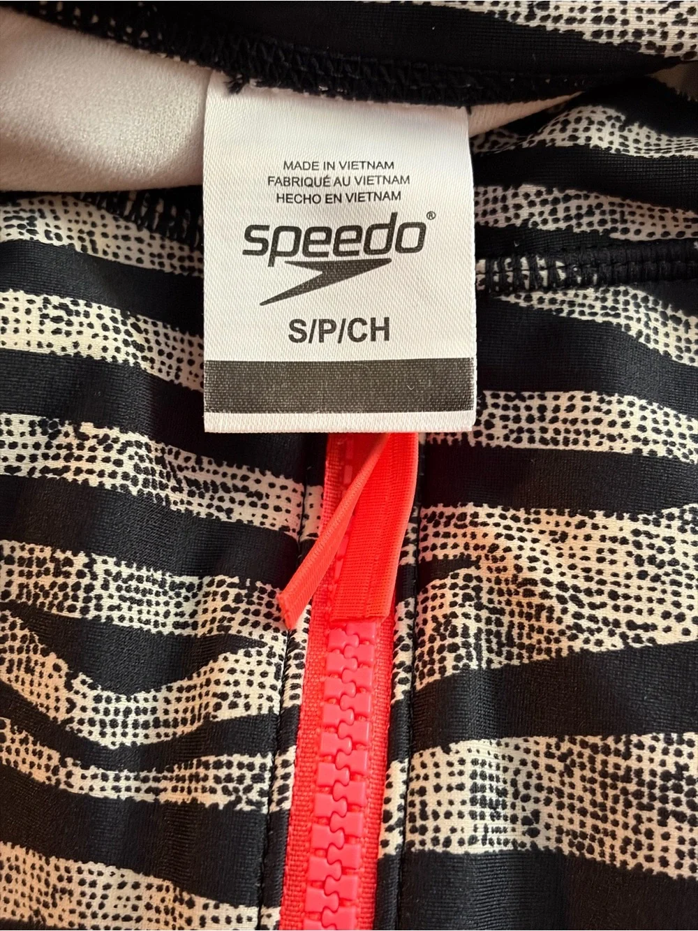 Speedo long sleeve Black Gray Swimsuit Coral Zip Sz S beach pool travel vacation